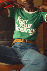 Feel Your Feelings (Green) Fitted Ringer by The Bee & The Fox