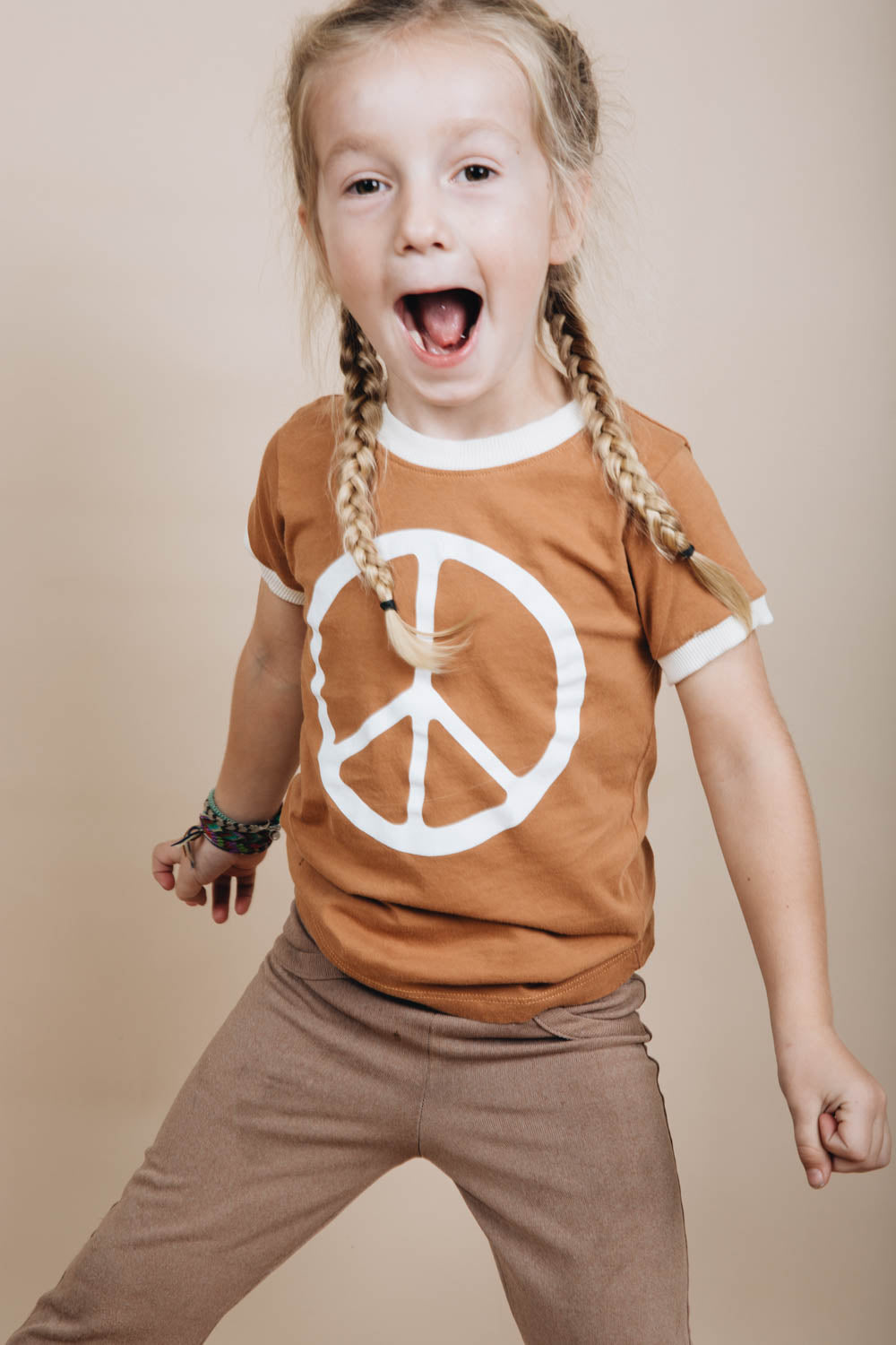 Peace Sign Shirt Kids T-Shirt The Bee The Fox1