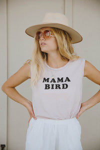 Mama Bird Muscle Tee in Pink by The Bee and The Fox