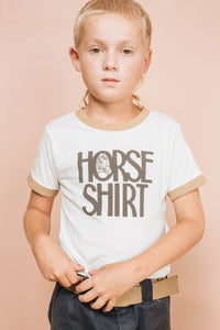 Horse Shirt Ringer Tee for Kids by The Bee and The Fox