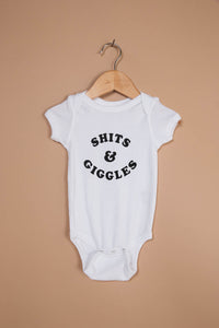 Shits & Giggles Onesie for a baby by The Bee and The Fox