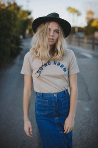 Tan Do No Harm But Take No Shit t-shirt for women and men by The Bee and The Fox
