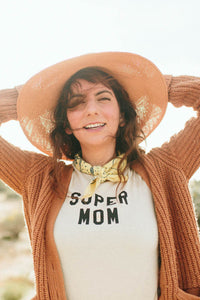 Super Mom Women's Crew Neck Shirt by The Bee and The Fox