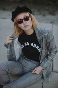 Do No Harm But Take No Shit Shirt in Black for women by The Bee and The Fox