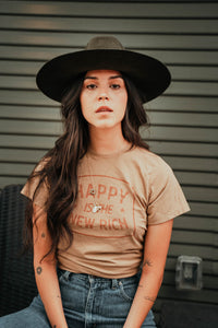 Happy is the New Rich Shirt by The Bee and The Fox