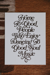 Letterpress: Home to Good People by The Bee and The Fox