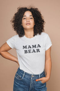 Cream Mama Bear t-shirt for women by The Bee and The Fox