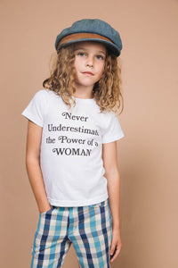 Never Underestimate the Power of a Woman Shirt for Kids by The Bee and The Fox