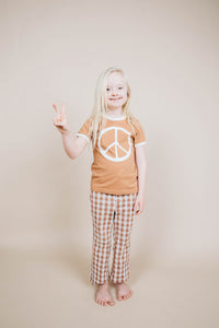 Peace Sign Ringer Tee for Kids by The Bee and The Fox