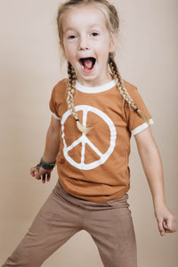 Peace Sign Ringer Tee for Kids by The Bee and The Fox