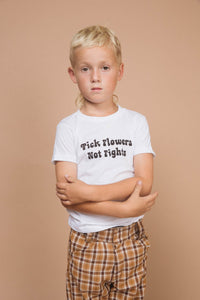 Pick Flowers Not Fights Shirt for Kids by The Bee and The Fox
