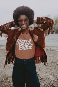 Brown Carry As You Climb Shirt for Women by The Bee and The Fox