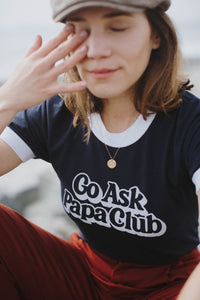 Go Ask Papa Club Unisex Navy by The Bee and The Fox
