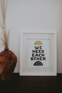 We Need Each Other Letterpress by The Bee and The Fox