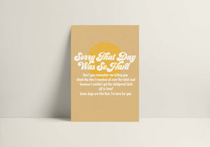 Hard Day Greeting Card by The Bee and The Fox